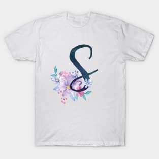 Floral Monogram S Pretty Lilac Bouquet T-Shirt